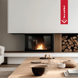 Топка с теплообменником Kratki PRO MBM/PW/10/L/BS/W угловое стекло слева