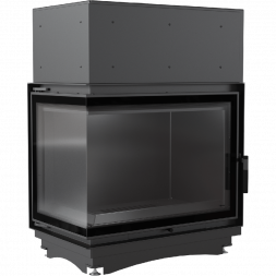 Топка с водяным контуром Amelia/PW/BL/24/BS/W/DECO, Г-образное стекло слева, змеевик