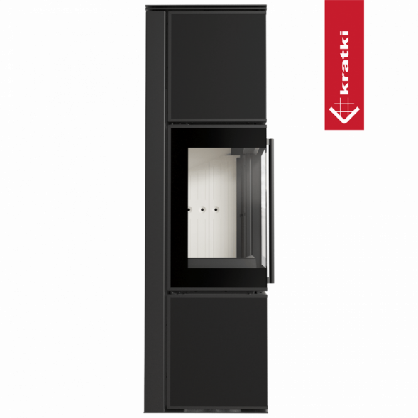 Печь Kratki PRO TORA/M 8 кВт Nero Assoluto (Белая футеровка, с доводчиком)