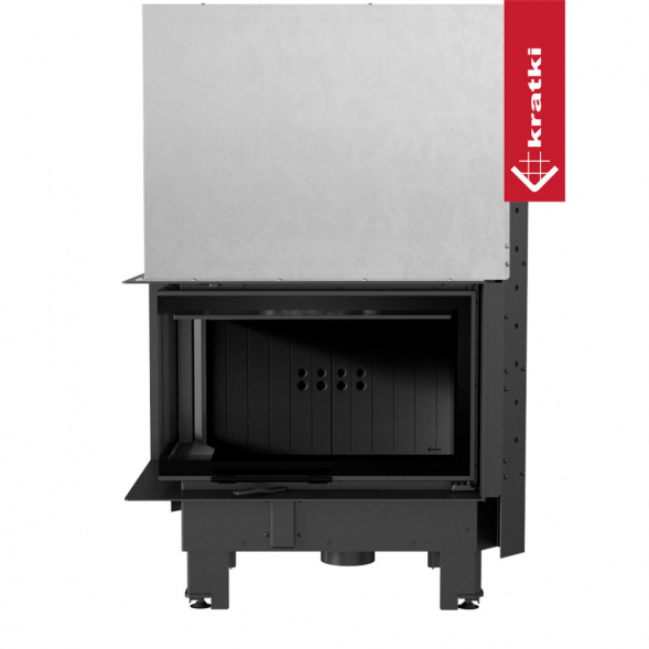 Топка Kratki PRO MBM/L/BS/G угловое стекло слева, гильотина (Чёрная футеровка)