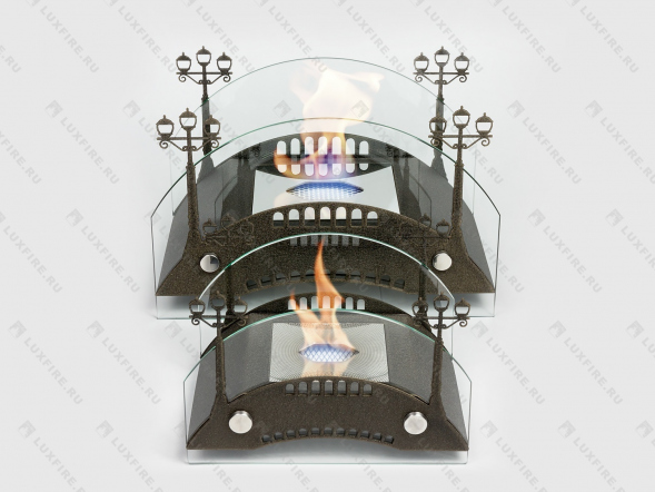 Настольный биокамин Lux Fire &amp;quot;Пушкинский мост&amp;quot; М (бронза)
